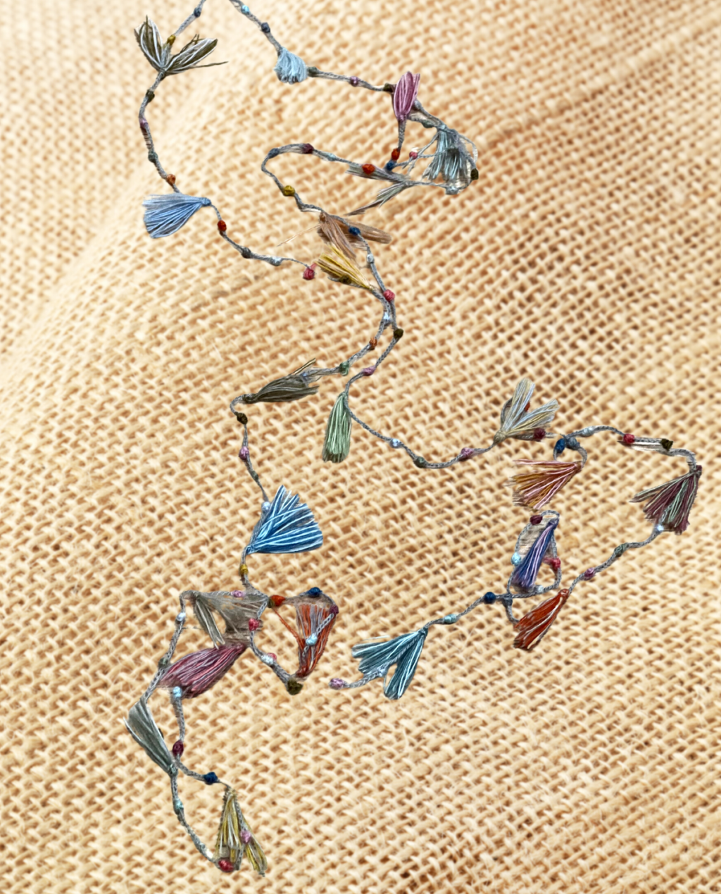Sophie Digard | Crochet Tassel Necklace | Linen 